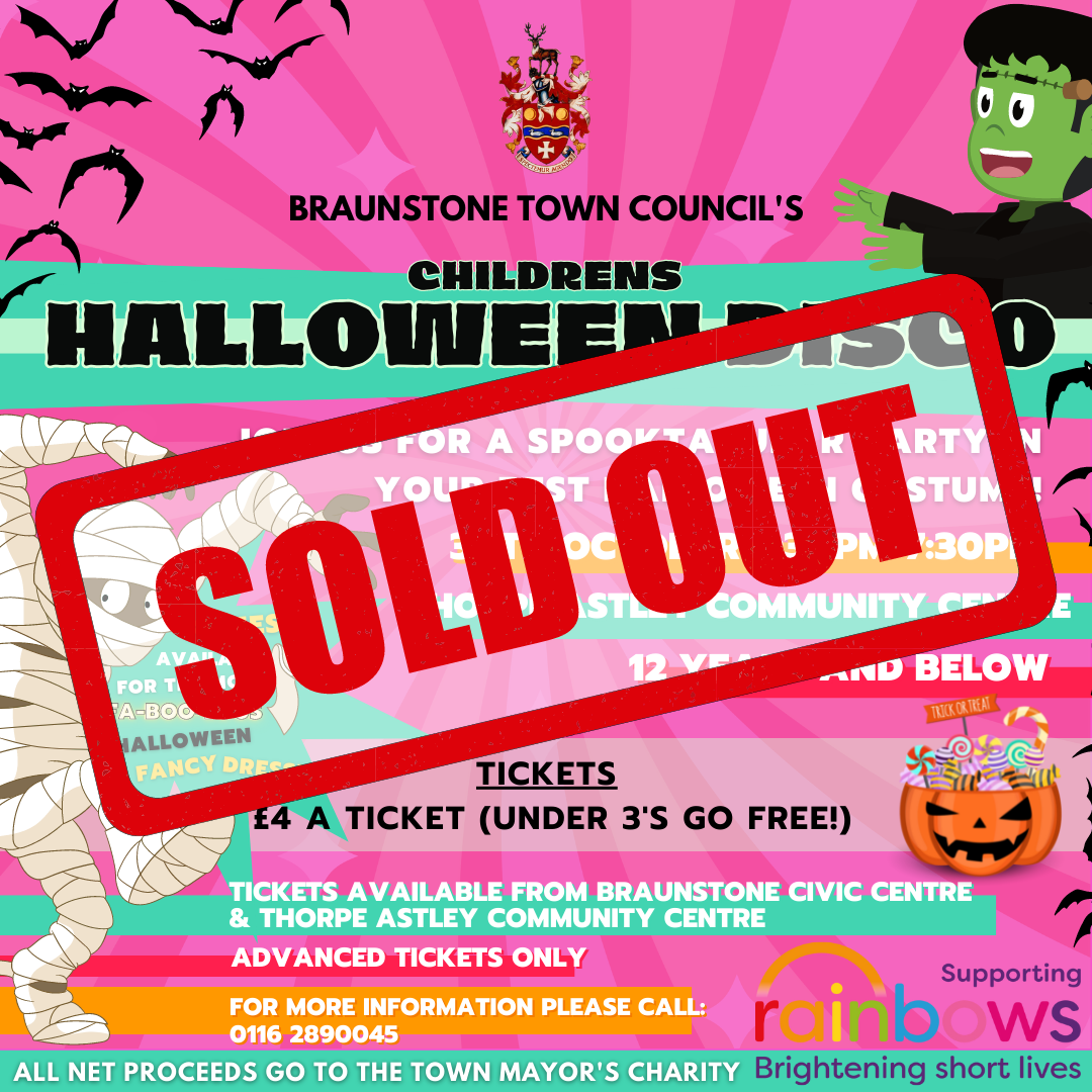 30th October Halloween Disco Thorpe Astley Main Hall booked 430 830 Event Time 530 730 5