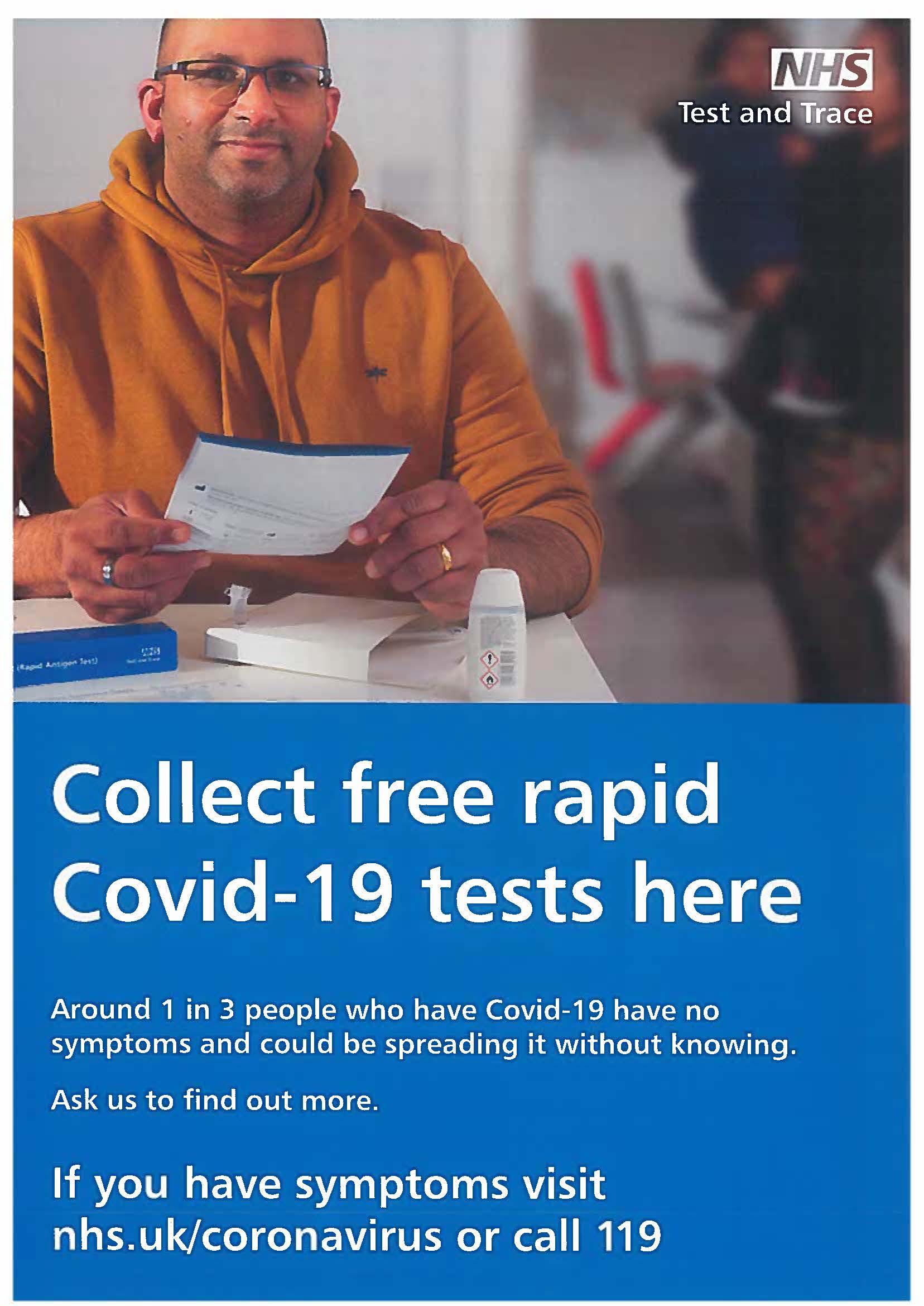 Collect free rapid Covid 19 tests here