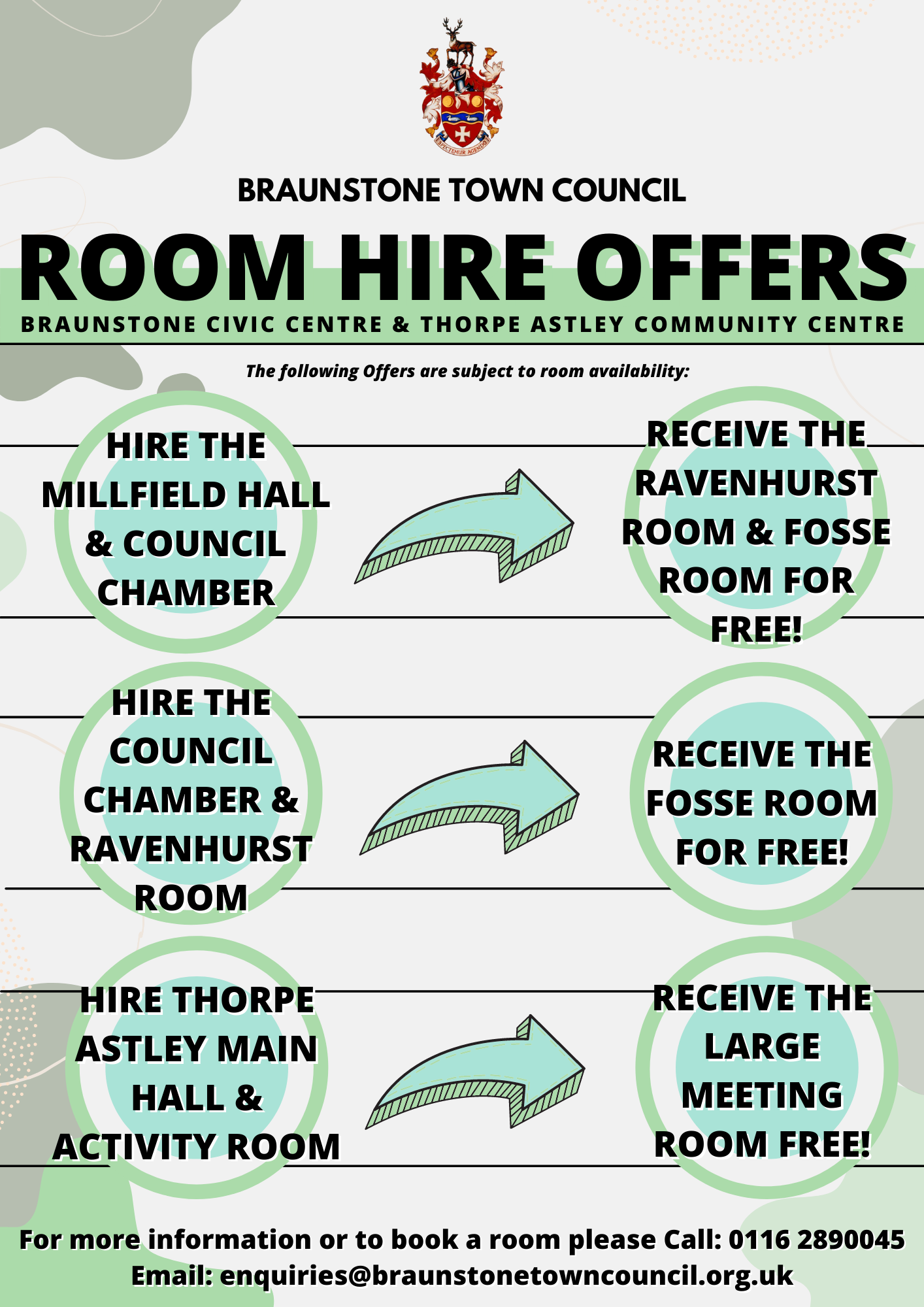 ROOM HIRE OFFERS 1