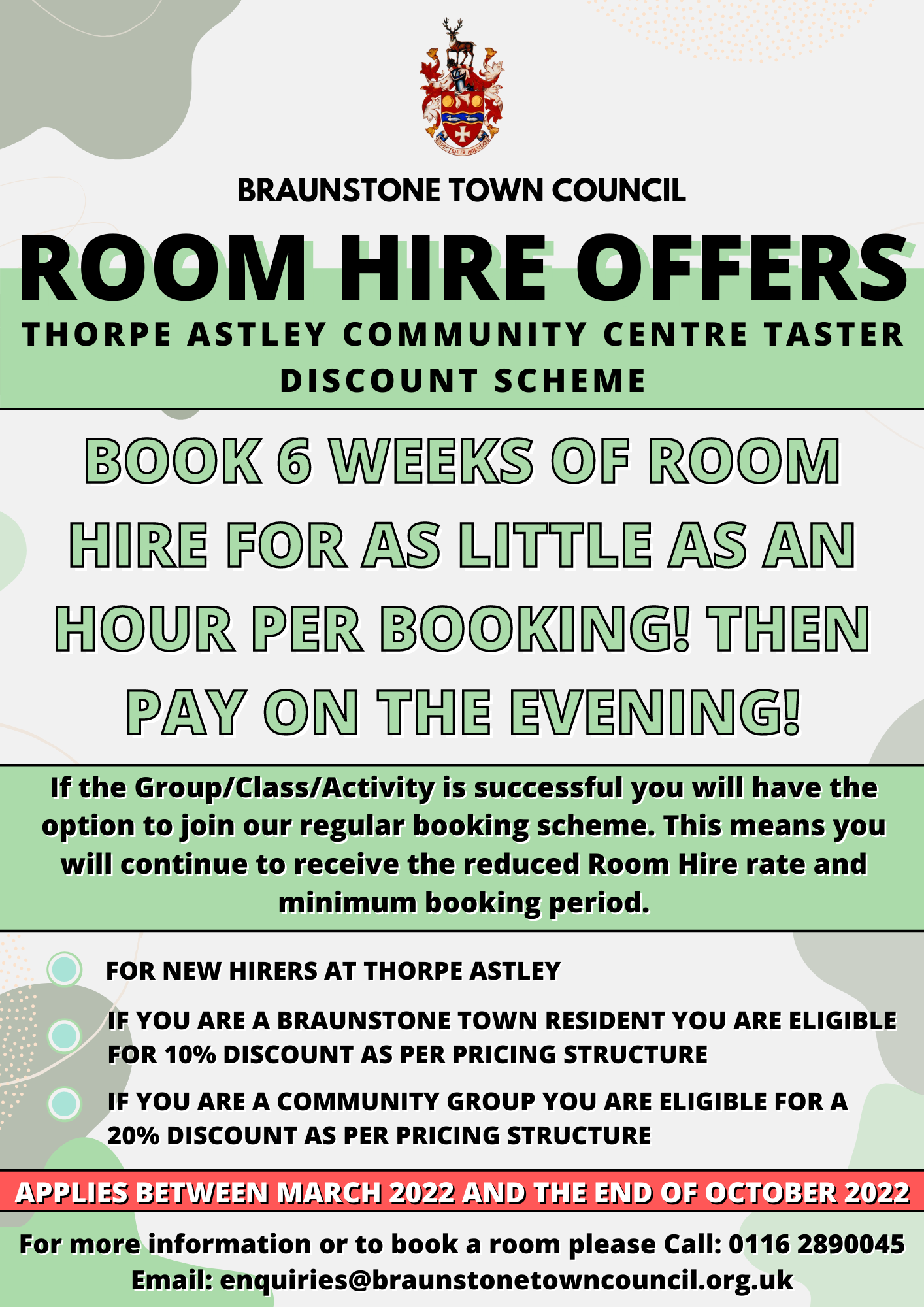 ROOM HIRE OFFERS 2