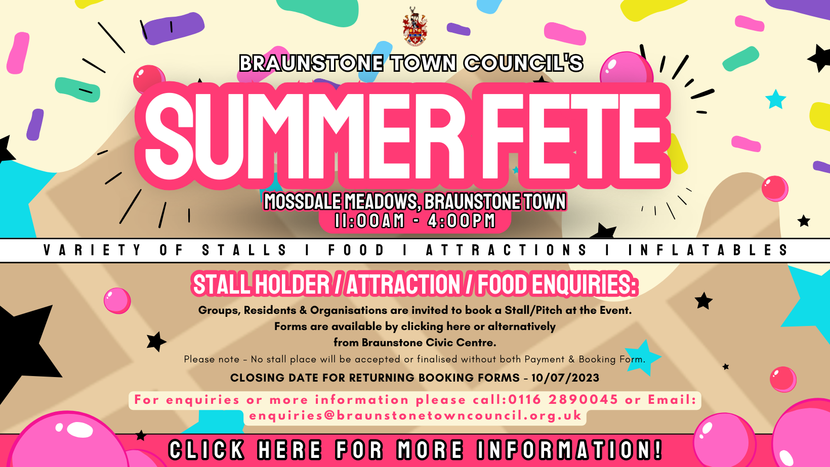 Click Here for More Summer Fete Information!