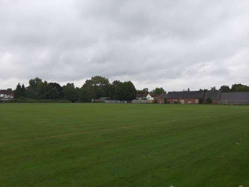 A view of Shakespeare park facing towards Braunstone Lane from the tennis courts.